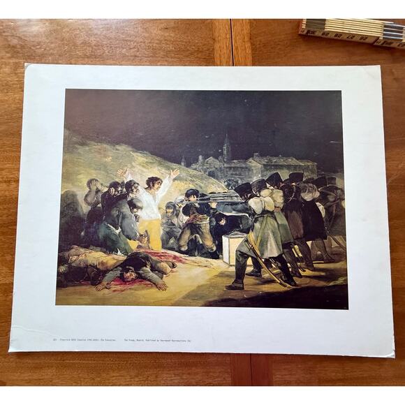 Vintage XLarge Cardboard Back The 3rd of May 1808 in Madrid Goya Executions - Picture 1 of 7